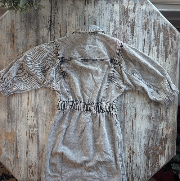 All Saints Osa Denim Midi Dress Gray Women's 4 - Picture 5 of 6